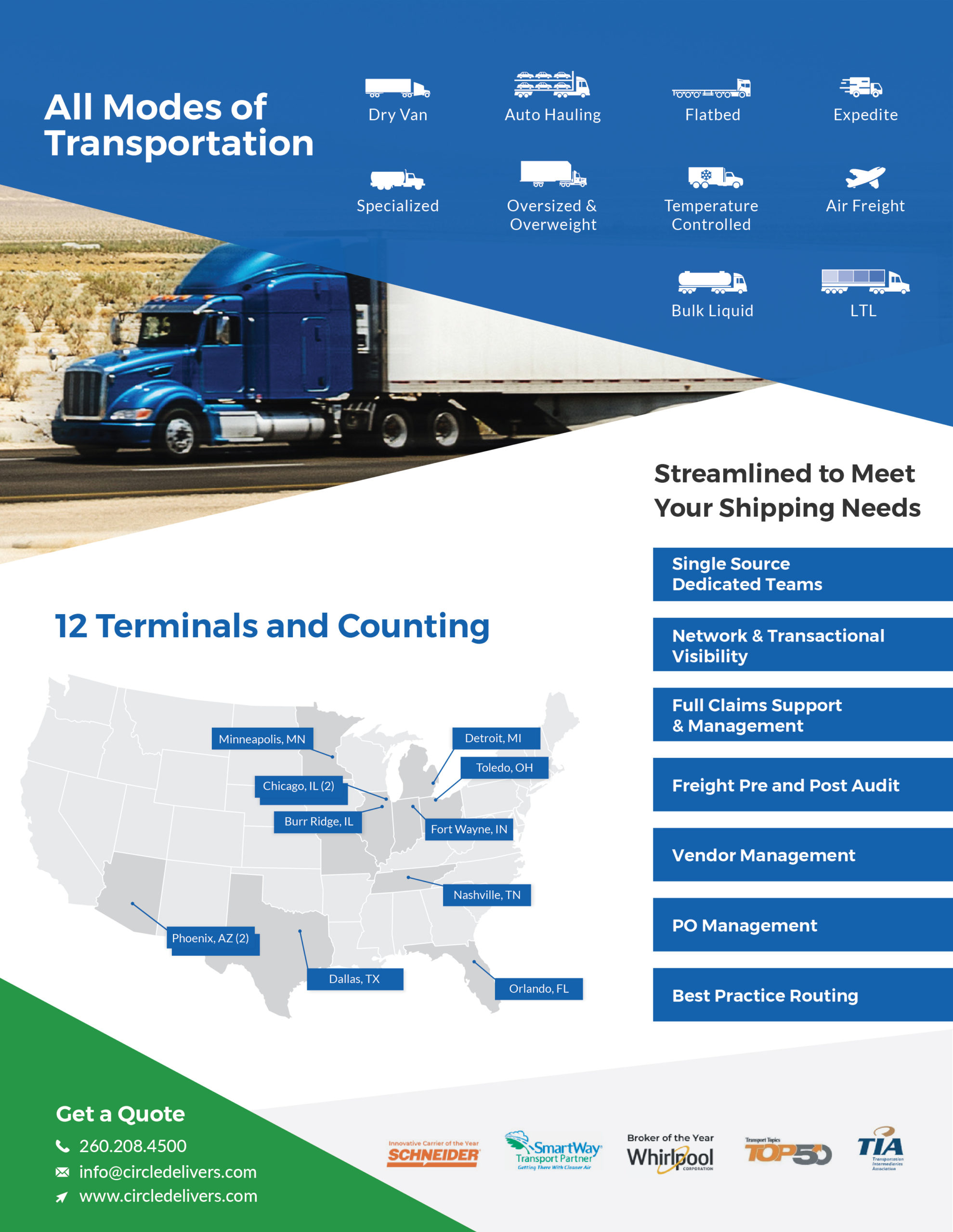 Circle Logistics Overview of Personalized Logistics and Transportation Solutions page 2