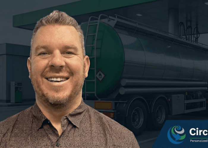 Nicholas Shipe, Director of Premium Transportation at Circle Logistics, pictured alongside a chemical tanker truck